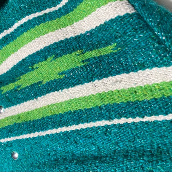 Vintage Carrot Co. Original Cocol Green Southwestern Oversized Bomber Jacket M - Picture 8 of 16